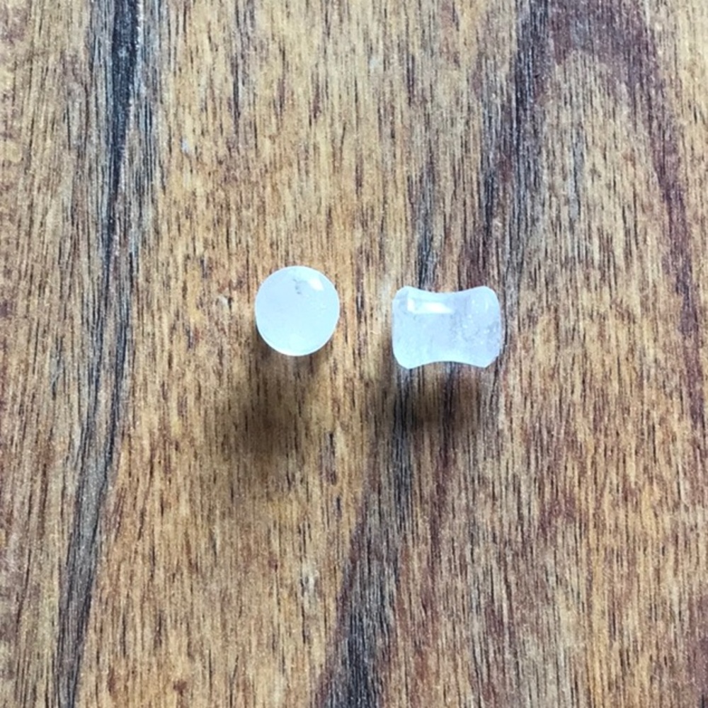 Authentic Faceted Quartz stone plug earrings